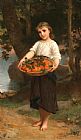 Girl with Basket of Oranges by Emile Munier